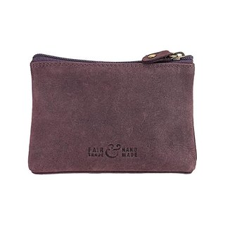 Munzborse Vintage-COIN pflaume, Rindsleder