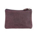 Munzborse Vintage-COIN pflaume, Rindsleder