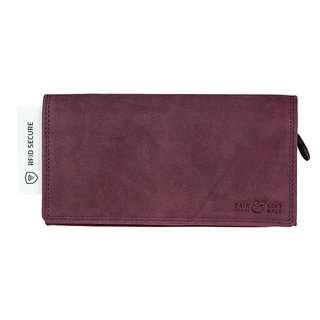 Brieftasche Vintage-LADY pflaume 19,5x10 RIFD secure, Leder