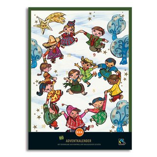 FAIRER ADVENTKALENDER Weltladen, mit 75 g BIO-Schokolade
