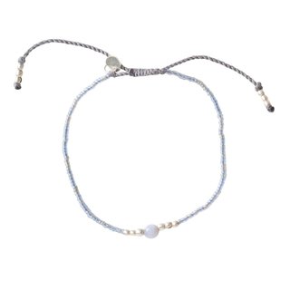 Iris Blauer Achat Silber Armband 