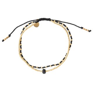 Friendship Schwarzer Onyx Gold Armband 