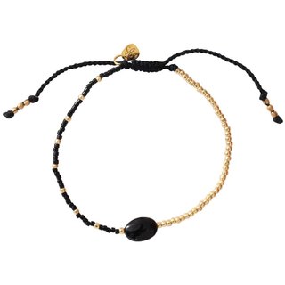 Ruby Schwarzer Onyx Gold Armband 