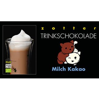 Zotter Schokolade, Trinkschokolade Milch Kakao