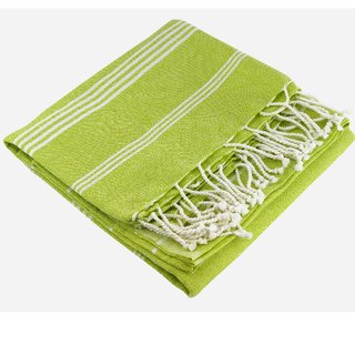 Fouta-Badetuch HAMMAM L Wei&szlig;-Lindengr&uuml;n