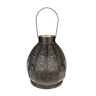 Laterne 20x26cm CALABASH schwarz-bronze