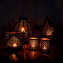 Laterne 20x26cm CALABASH schwarz-bronze