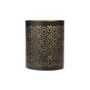 Windlicht LACE Schwarz-Gold