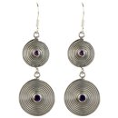 Ohrhanger doppelte Spirale, Amethyst cut