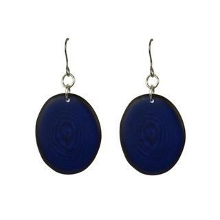 Ohrhanger Oval indigo Tagua