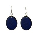 Ohrhanger Oval indigo Tagua
