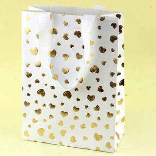 GESCHENKTASCHE L HEARTS WEI&szlig;, 22*30*10cm