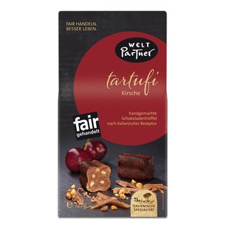 Tartufi Kirsche, handgemachte Schokoladentr&uuml;ffel, einzeln verpackt, 125g