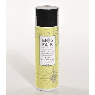 BIOSFAIR Aktivdusche 2 in 1, Gr&uuml;ner Kaffee&amp;Guaranito, 200ml