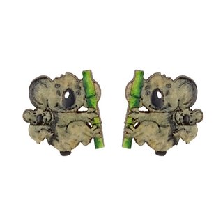 Ohrstecker KOALAMAMA aus Flaschenk&uuml;rbis