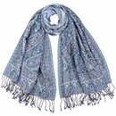 Stola STREAM helles blau 180x65cm Wolle