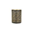 Windlicht ORGANIC 8x10cm schwarz-gold