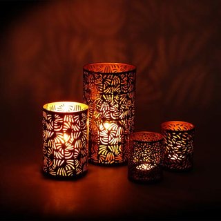 Windlicht ORIENTAL 8x10cm schwarz-gold