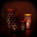 Windlicht OPTICAL 10x13cm schwarz-gold