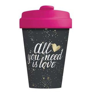 Bambusbecher All you need is love Gold   