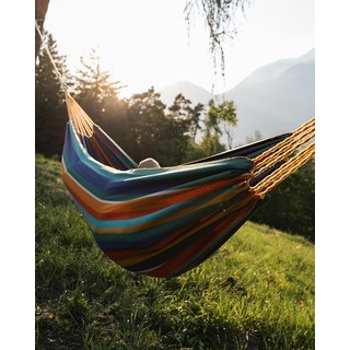 H&auml;ngematte bunte Streifen aus Baumwolle