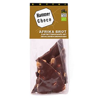 Hammerschoko Dunkle Schoko 60% mit Erdnussen (100 g)