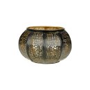Windlicht 15cm NET schwarz-gold, Eisenblech