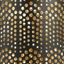 Windlicht 8x10cm FESTIVE schwarz-gold, Eisenblech