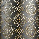 Windlicht 13x23cm BAROQUE schwarz-gold, Eisenblech