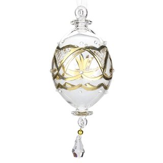 Glaskugel FAYYUM 7cm, transparent, gold