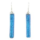 Ohrh&auml;nger PALILLO aqua Dicroglas, Silber