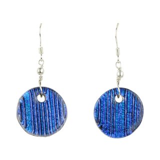 Ohrh&auml;nger DICRO STRIPES indigo, Silber